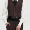 Red Retro Micro-Elastic Thick Stripe Stitching Three-Dimensional Texture Detachable Men's Punk Swallowtail Vest -LolitaInside 254c45d397e64d8c85506ec1339b9b48
