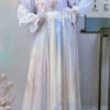 Multi-Color Chinese Style Tang Dynasty Round Collar Print Sweet Hanfu Dress Full Set -LolitaInside 25f8f79bc73b71f5d34965498f73bd7b