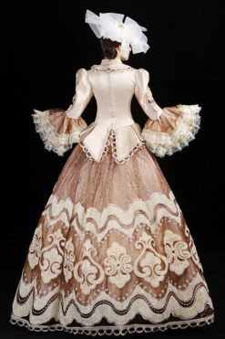 Champagne Multi-Layer Hime Sleeves High Waisted Hollow Embroidery Three-Dimensional Flower Print Victorian Lolita Prom Dress 9 Champagne Multi-Layer Hime Sleeves High Waisted Hollow Embroidery Three-Dimensional Flower Print Victorian Lolita Prom Dress -LolitaInside 26022cc5006e7bd59644fb29b2306ac4