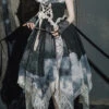 Black Letters And Poems Lace Sleeveless Printed Irregular Gothic Lolita Dress