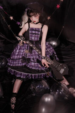 Purple Plaid Print Multi-Layer Ruffled Sweet Lolita JSK Dress -LolitaInside 273f4691b30bb381cf65444568daae15