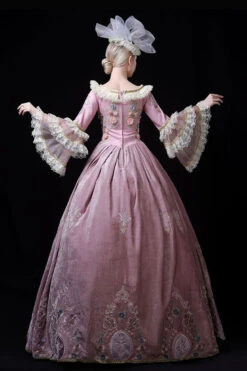 Pink Multi-Layer Trumpet Sleeves High Waisted Three Dimensional Flower Hollow Embroidery Print Victorian Lolita Prom Dress 11 Pink Multi-Layer Trumpet Sleeves High Waisted Three Dimensional Flower Hollow Embroidery Print Victorian Lolita Prom Dress -LolitaInside 2779e7e314b58bb273ce3f101f40dc7e