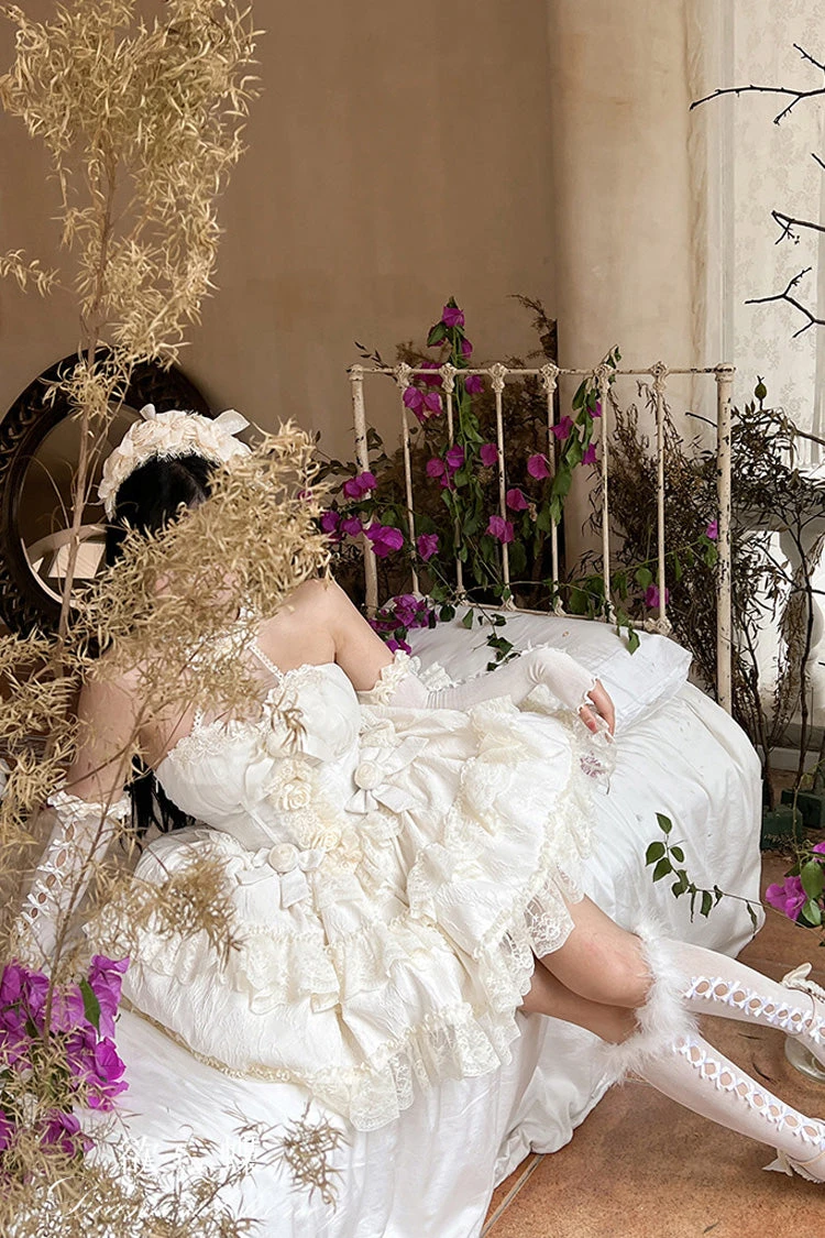 Princess Sleeveless Ruffle Bowknot Lace Sweet Lolita Jsk Dress 4 Colors 13 Princess Sleeveless Ruffle Bowknot Lace Sweet Lolita Jsk Dress 4 Colors - Image 11