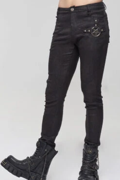 Black Punk High Collar Long Sleeve Stitched Metal Lace-Up Pentagram Hollow Texture Design Men's T-Shirt -LolitaInside 2932bca50159ecd1931dda73fe3a692f