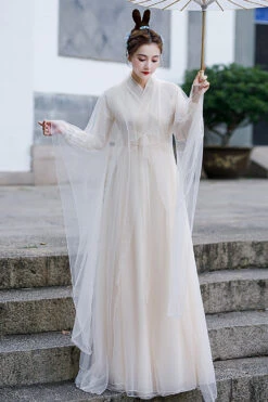 Beige New Fairy Sweet Hanfu Dress -LolitaInside 29d69dac8adbdd0e20be4cc826e874fd