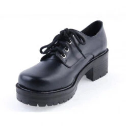 Black Synthetic Leather Round Toe Military Style Platform Lolita Shoes 13 Black Synthetic Leather Round Toe Military Style Platform Lolita Shoes -LolitaInside 29de4158c8afc2c0b945331765efffb0
