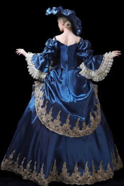 Trumpet Sleeves High Waisted Three Dimensional Flower Embroidery Print Victorian Lolita Prom Dress -LolitaInside 2a487551a467d0b94e5d1737b0a18927