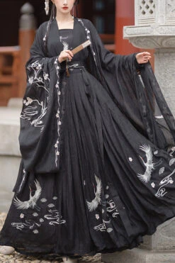 Original Chinese Ancient Style Heyungui Hand Embroidery Sweet Hanfu Dress Full Set