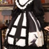Black/White Dark Gold Hymn Bowknot Square Collar Long Sleeves Cardigan Ruffled Gothic Lolita OP Dress -LolitaInside 2c577f67dd0ff285e66887d78d8df291