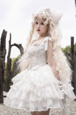 White Rose Multi-layer Gothic Lolita Jsk Dress 16 White Rose Multi-layer Gothic Lolita Jsk Dress -LolitaInside 2cfaf45929691b39a1f42956b1dea379