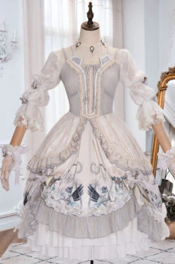 White Rose Maiden Hanayome Multi-Layer Ruffled Classic Lolita OP Dress