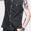 Black Rock Unedged Sleeveless Faded Mens Punk Blouse -LolitaInside 2f203367a118b6af6011163a86d892c4