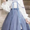 White/Blue Chinese Style Hollow Long Sleeve Classic Lolita Dress Full Set -LolitaInside 2f2052d0e3e988af59f39c9bcae41d40