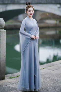 Grey Chinese Ancient Style Party Sweet Hanfu Dress -LolitaInside 2f39eb5bc146bc5f2207557f09b30ac7