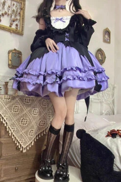 Purple Halloween Starry Night Witch Multi-layer Ruffle Sweet Lolita Jsk Dress -LolitaInside 30947f3e0371eda65fa4589dbc3c90e3