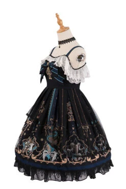 Black God's Salvation Square Collar Lace Ruffled Gothic Lolita JSK Dress -LolitaInside 30ab8a4fea945178ae80ef9010b795ae
