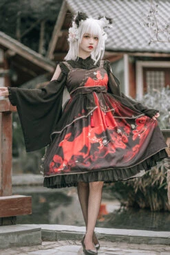 Chinese Style Cloud Fox Print Classic Lolita JSK Dress -LolitaInside 31081a4216d79d5b7284adf196cc57e6