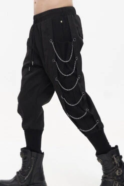 Black Punk Big Pocket Symmetrical Metal Chain Harem Men's Pants 15 Black Punk Big Pocket Symmetrical Metal Chain Harem Men's Pants -LolitaInside 31902d5ce9b2898edcbbbda5c0328d98