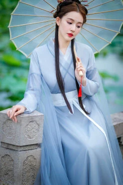 Blue Chinese Style Fairy Airy Sweet Hanfu Dress -LolitaInside 3259ff685c04614802856155139f4ff5