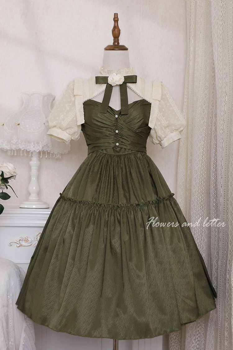 Dark Green Noble Retro Elegant Country Poetry Classic Lolita Dress 11 Dark Green Noble Retro Elegant Country Poetry Classic Lolita Dress - Image 9