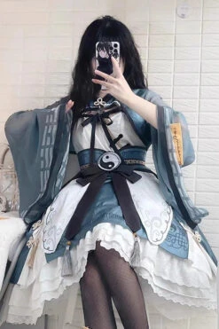 Multi-layer Little Taoist Priest Print Ruffle Sweet Chinese Style Lolita Jsk Dress 2 Colors -LolitaInside 3381d95741e5420f72ddfb2b03367aa3