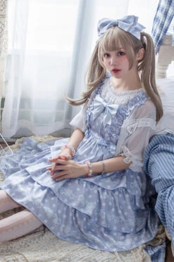 Dot Print Multi-Layer Ruffled High Waist Sweet Lolita JSK Dress -LolitaInside 34c4055fa528c12d0aa960d2416f7580