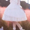 White Solid Color Tower Of Dawn Bowknot Sleeveless Ruffle Sweet Lolita Dress -LolitaInside 3537bce625281bcef0f89437bcd6c989