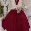 Wine Elegant Vintage Tulip Multi-Layer Ruffled Classic Lolita Skirt Dress -LolitaInside 381b0f85cd5051b441f3ed4599fce4d8
