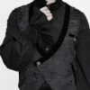 Black Velveteen Asymmetrical Pleated Splice Waist Loop Men's Gothic Waistcoat -LolitaInside 38e1540fb5a3700817f96141bd972cb3
