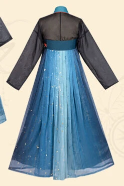 Black/Blue Hot Stamping Embroidered Ancient Flowy Classic Hanfu Dress Full Set -LolitaInside 38fcc97ae1e64a5c8bc7b03605b40c72
