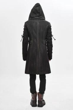 Brown Hooded Denim Tattered Long Mens Punk Coat -LolitaInside 390126f4225fc5078851bd00dbd44f79