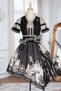 Pirate Boat Series OP Retro Irregular Big Hem Punk Lolita Short Sleeve Dress -LolitaInside 3a59f8a794a4cd357f32cb139d120c42 8d628778 55bc 4863 9bc1 d5c71fd6565a