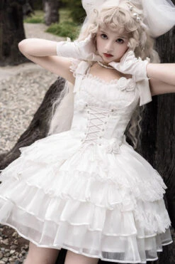 White Rose Multi-layer Gothic Lolita Jsk Dress 15 White Rose Multi-layer Gothic Lolita Jsk Dress -LolitaInside 3acdb7865194098e8b0bebefacbb6457