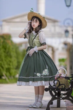 Multi-Color Doll Collar Embroidered Short Sleeves Classic Lolita Dress -LolitaInside 3adc698984cf0f0814a7be2fe465c07d
