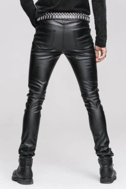 Black Wear Synthetic Leather Basic Model Punk Tight Mens Pants 15 Black Wear Synthetic Leather Basic Model Punk Tight Mens Pants -LolitaInside 3b8215f28f75355dc63c36d4463f7b5e