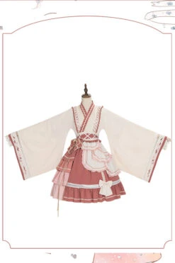 Beige/Pink Wide Sleeved Multi-Layered Ruffle Sweet Lolita OP Dress -LolitaInside 3bbc4cacba2e277f19a0d406990b50d5