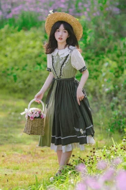 Multi-Color Doll Collar Embroidered Short Sleeves Classic Lolita Dress -LolitaInside 3bddce8675cc9d1f2999812d78831da1