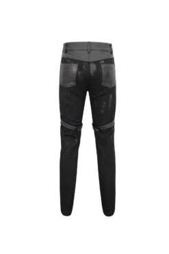 Black Slim Fit Zip Stud Side Chain Eyelet Rock Men's Gothic Trousers 15 Black Slim Fit Zip Stud Side Chain Eyelet Rock Men's Gothic Trousers -LolitaInside 3cf91331145879f7c8c2160b07716be5