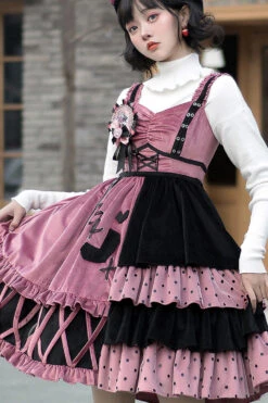 Red/Black Ruffle Stitching Vintage Sweet Lolita Dress -LolitaInside 3d121dab05da1849c6ab655744fed1b5