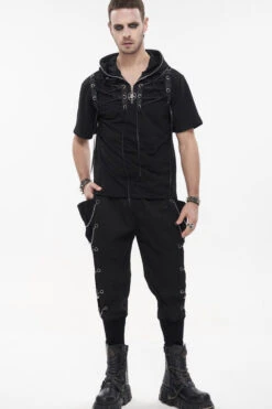 Black Punk Big Pocket Symmetrical Metal Chain Harem Men's Pants 24 Black Punk Big Pocket Symmetrical Metal Chain Harem Men's Pants -LolitaInside 3d171bb665ff46eaeb00a12a5a64c004