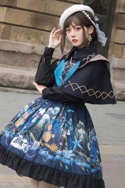 Dark Bule Sea Of Abyss Japanese Style Ruffled Classic Lolita JSK Dress -LolitaInside 3dafb3ee93e179c949823876969dc88e