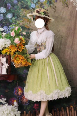 Green Elegant Vintage Tulip Multi-Layer Ruffled Classic Lolita Skirt Dress -LolitaInside 3e4bee258d27dce1b101352cc5ba607a
