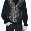 Black/Silver Jacquard Printed Button Men's Gothic Vest -LolitaInside 3ea42361f2f4b51c9284c325c166fa46 b6e8c33f 1c98 4d6c 9677 ac53daadbe6a