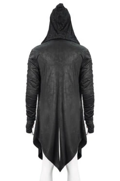 Black Hooded Wrinkled Sleeves Circuit Diagram Print Knit Long Mens Punk Coat -LolitaInside 3eb1e284f814dd309df06b5111fcc479