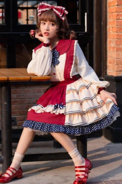 Red Multi-Layer Ruffled High Waist Sweet Lolita JSK Dress -LolitaInside 3f8041f184ae0eea2735db3eb937cbdd