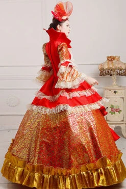 Trumpet Sleeves Stand Collar Lace Stitching Ruffled Multi-Layer Victorian Lolita Prom Dress -LolitaInside 403ab25bb3508bacf5a46aacfdf3e593