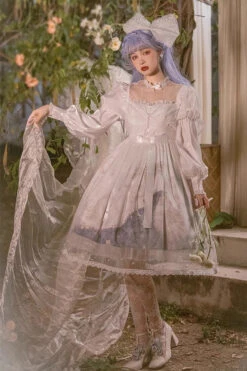 Multi-Color Long Lantern Sleeves Print Ruffle Sweet Princess Lolita Jsk Dress 11 Multi-Color Long Lantern Sleeves Print Ruffle Sweet Princess Lolita Jsk Dress -LolitaInside 40b9d2045a2f6d29752e9e0c7bcdb550