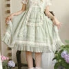 Green Doll Window Ruffle Sweet Lolita Jsk Tiered Dress 2 Green Doll Window Ruffle Sweet Lolita Jsk Tiered Dress -LolitaInside 41b2a5fbf2645ad1c3926a73fce65159