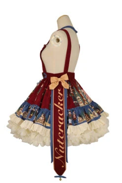 Red/Blue Clara Collection Nutcracker Print Ruffle Hemline Sweet Lolita Strap Dress -LolitaInside 431dfcfef7ac51092ff91a14d6a879ff
