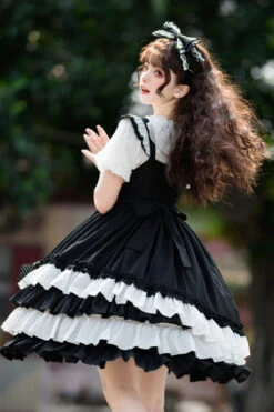 Black Bowknot Ruffled Multi-Layer Classic Lolita Jsk Dress 10 Black Bowknot Ruffled Multi-Layer Classic Lolita Jsk Dress -LolitaInside 4347b4187b0febbdfc80a5208fd76e5a